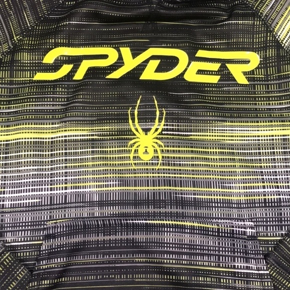 Spyder Black, White, & Yellow Screen Print Pull-Over Hoodie size M - Picture 4 of 10